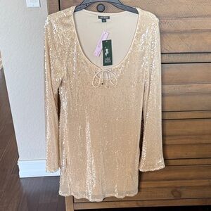 Wild fable  Champagne Sequin Scoop-Neck Tunic